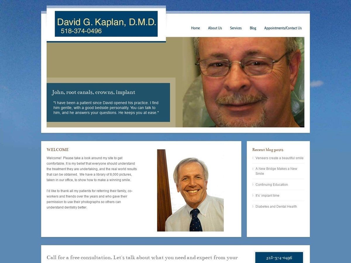 Kaplan David DDS Website Screenshot from drdavidkaplaninscotia.com