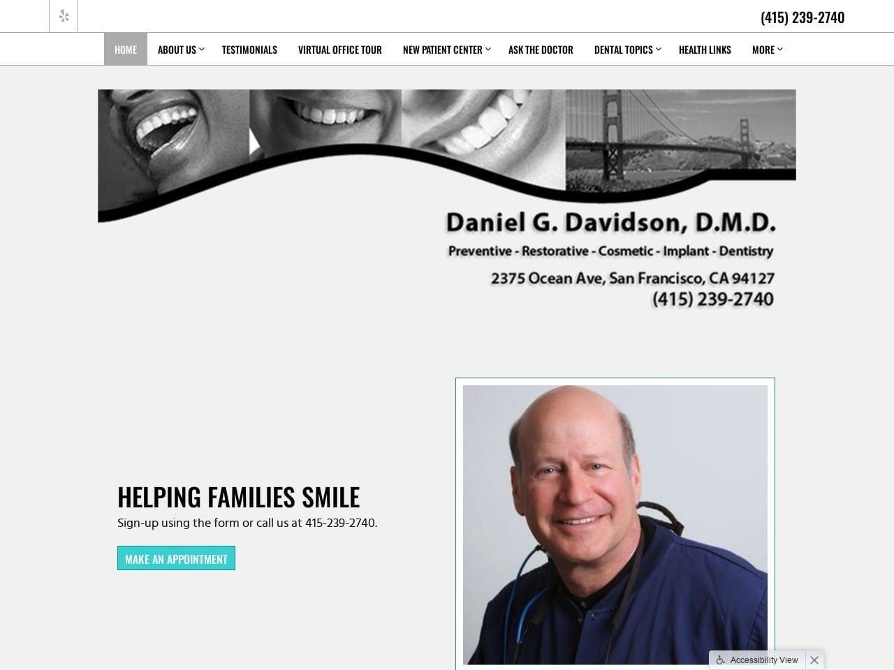 Davidson Daniel DMD Website Screenshot from drdavidsondental.com
