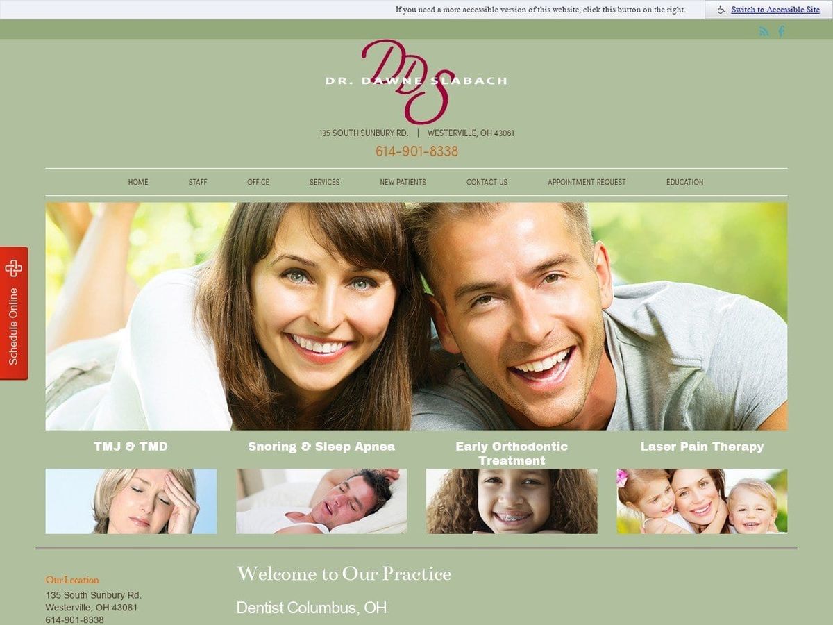 Craniofacial Care Center Website Screenshot from drdawneslabach.com