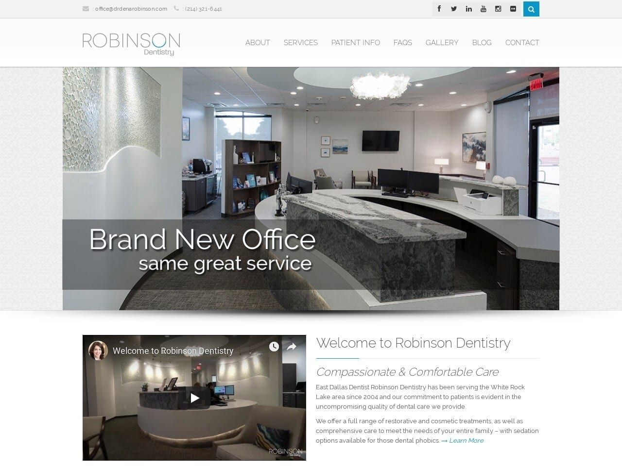 Dena Robinson Dentist Website Screenshot from drdenarobinson.com