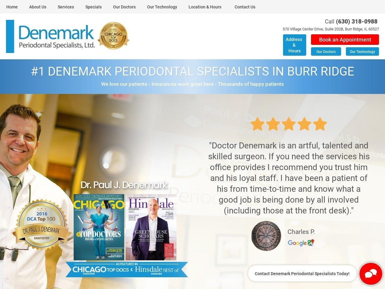 Denemark Periodontal Specialists Ltd. Website Screenshot from drdenemark.com