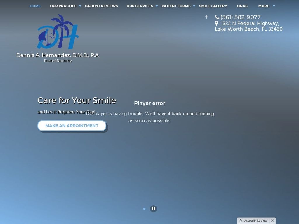 Dennis A. Hernandez DMD PA Website Screenshot from drdennishernandez.com