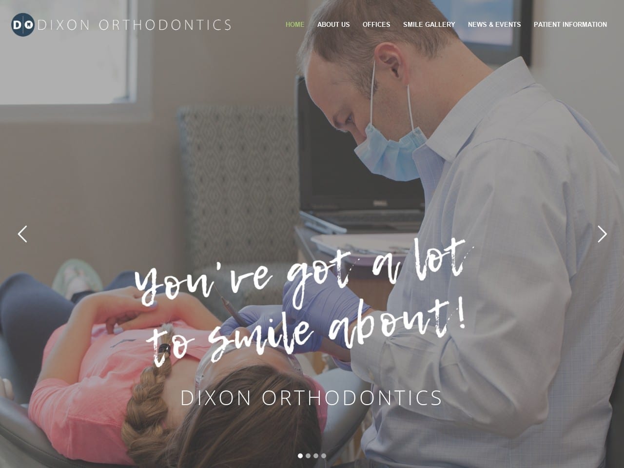 Dixon Orthodontics Website Screenshot from drdixonortho.com