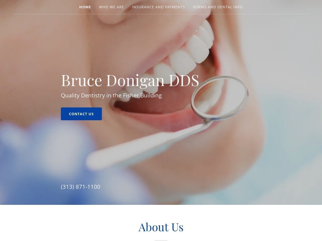 Bruce Donigan DDS Website Screenshot from drdonigan.com