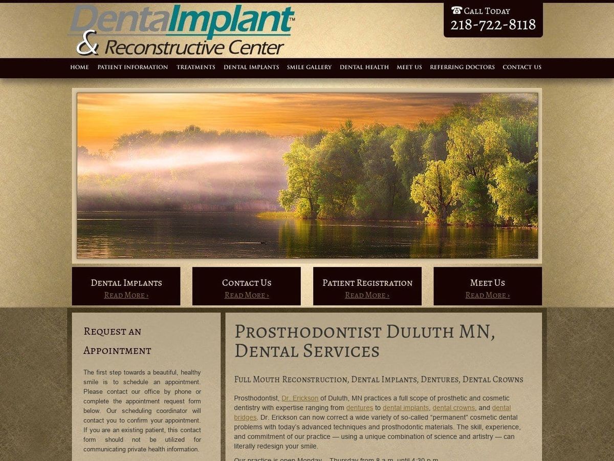 Dental Implant Center Erickson Douglas DDS Website Screenshot from drdougerickson.com