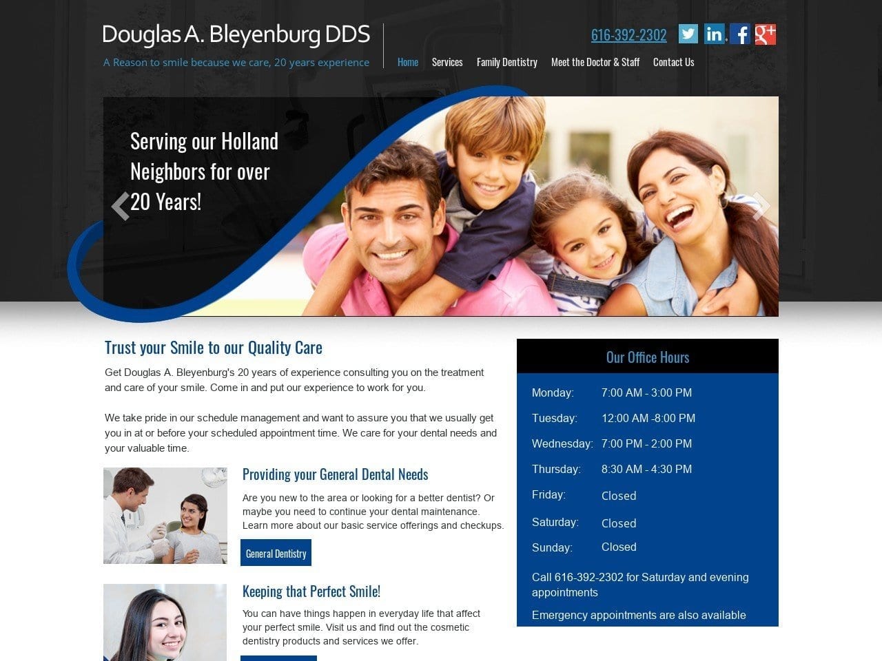 Bleyenburg Douglas A DDS Website Screenshot from drdouglasbleyenburg.com