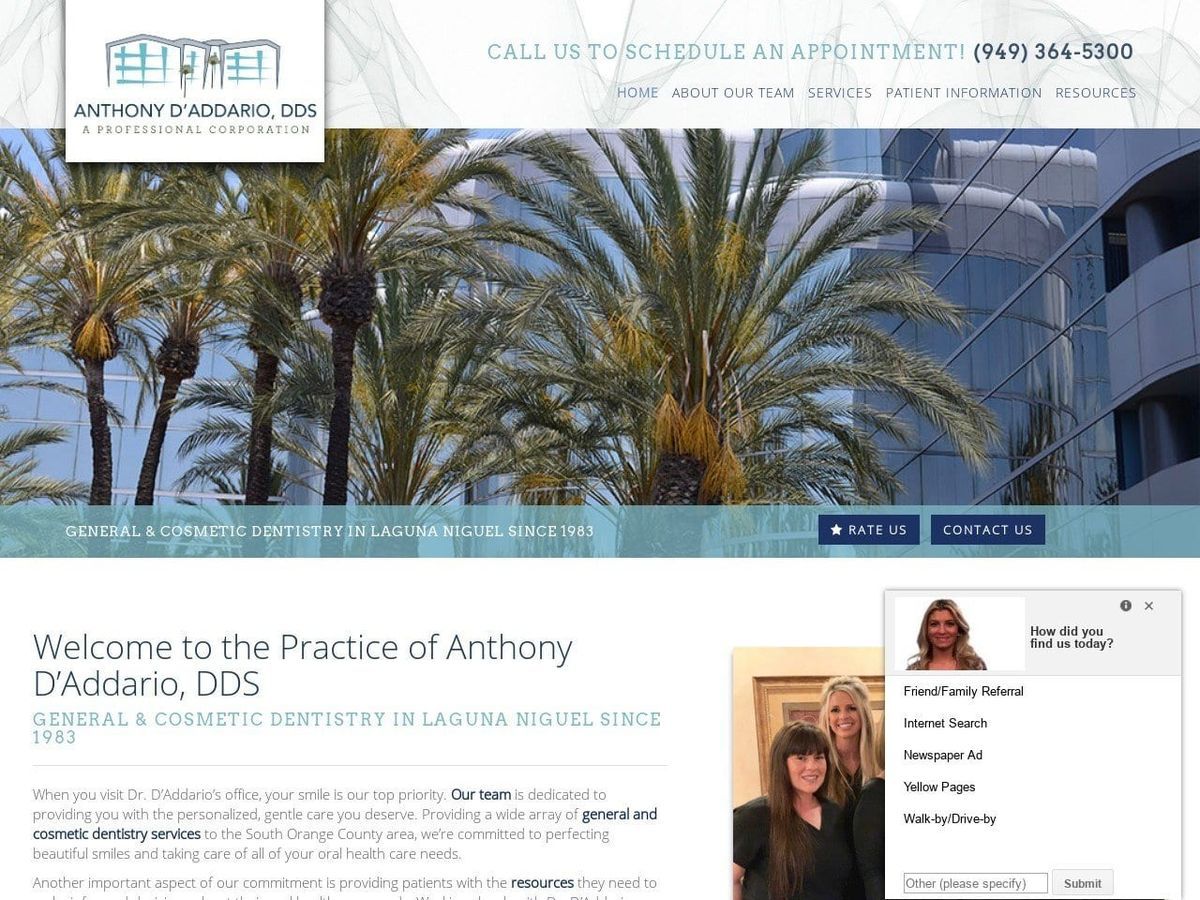 D Dentist Website Screenshot from drdsmiles.com