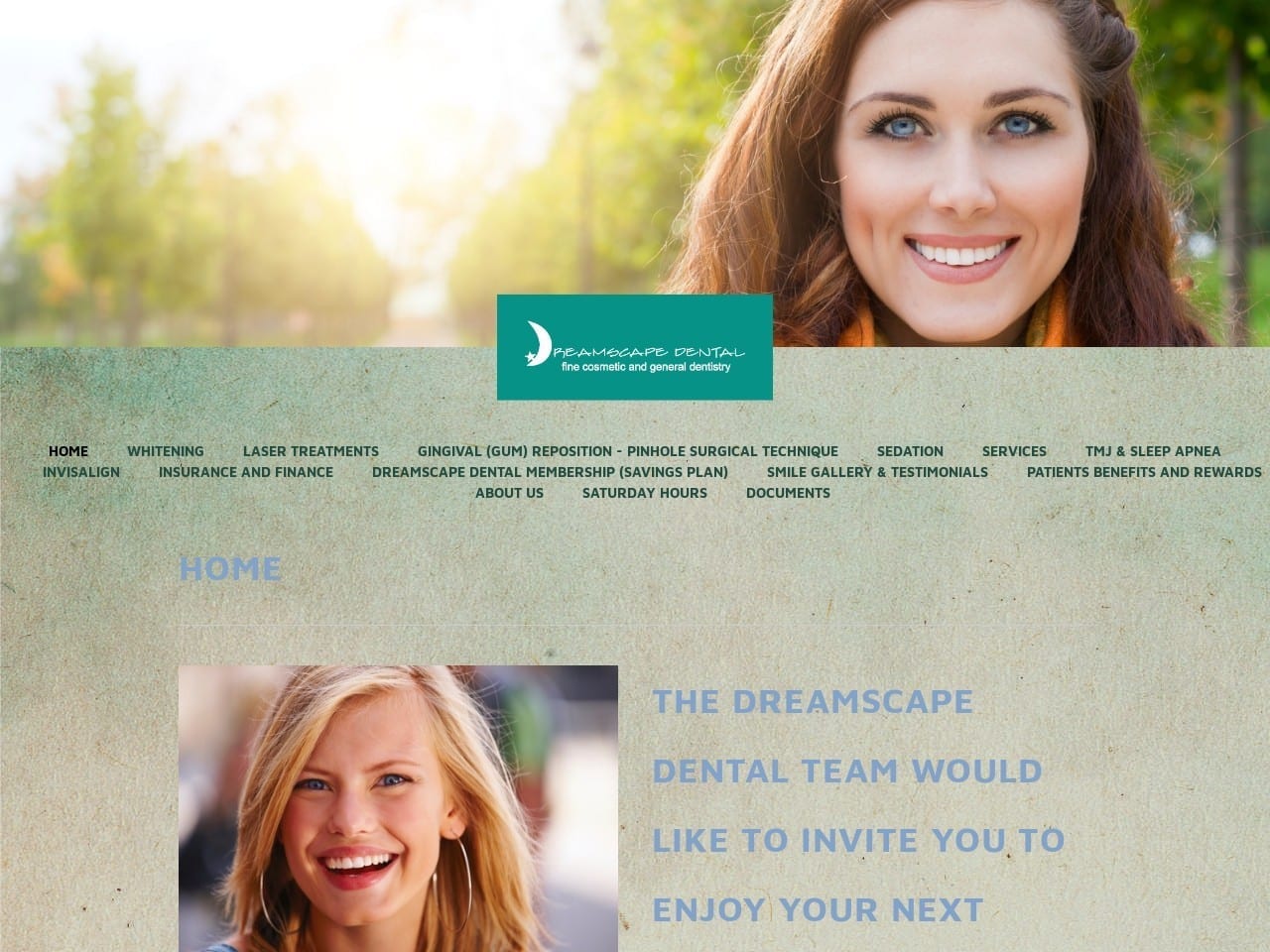 Dreamscape Dental Website Screenshot from dreamscapedental.net