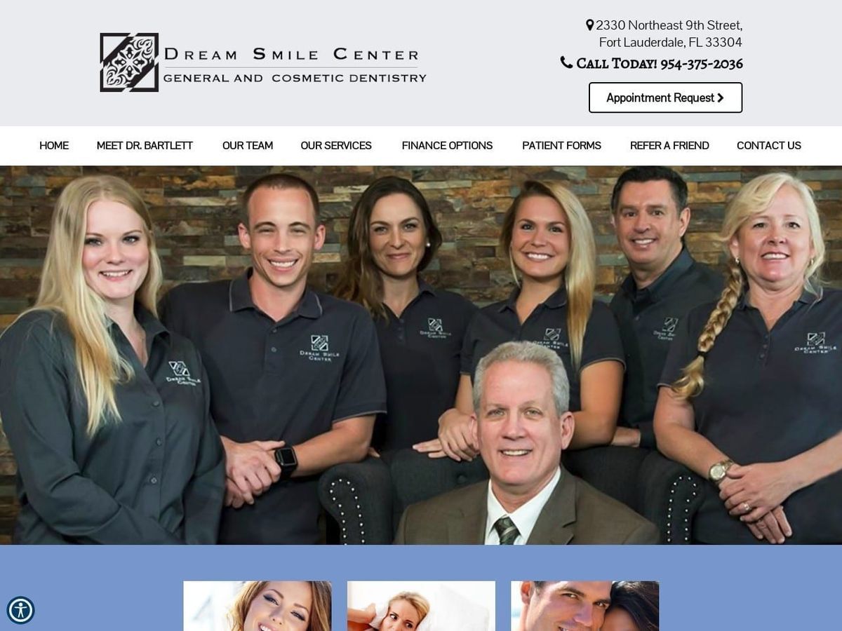 Dream Smile Center Dr. Jeff Bartlett Website Screenshot from dreamsmilecenter.com