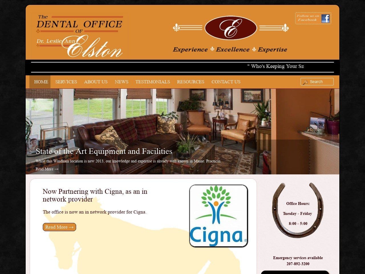 The Dental Office of Dr. Leslie A. Elston Website Screenshot from drelston.com