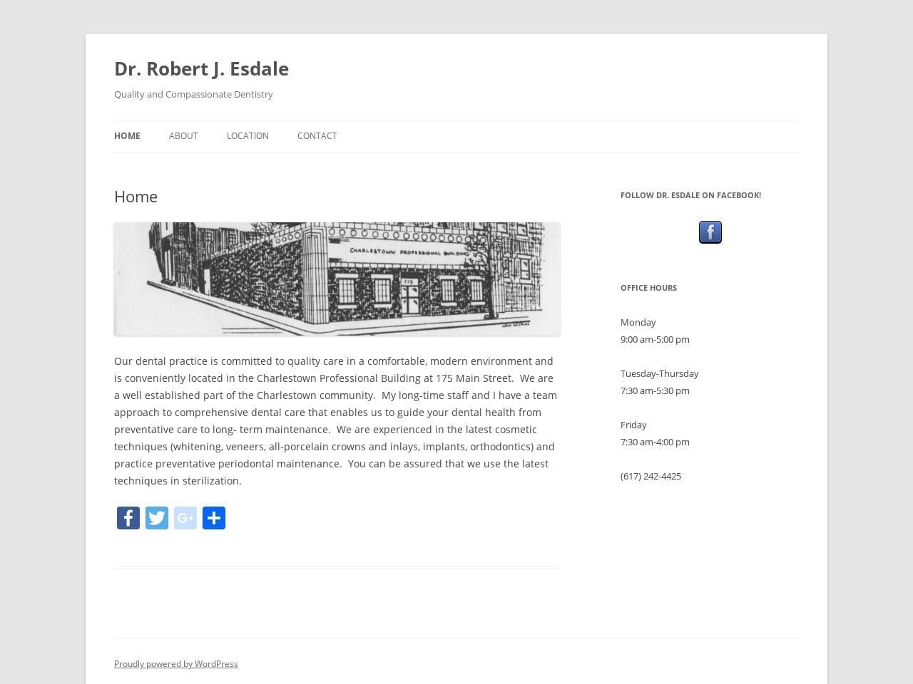 Esdale Robert J DDS Website Screenshot from dresdale.com