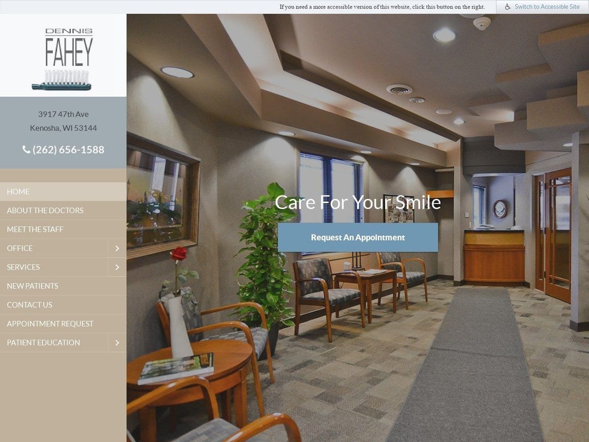 Woodlands Dental Associates Website Screenshot from drfahey.com