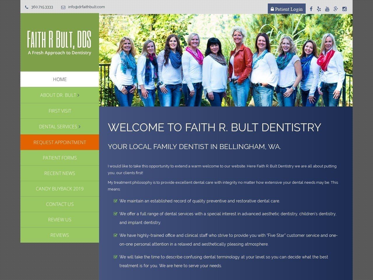 Faith R Bult DDS Website Screenshot from drfaithbult.com