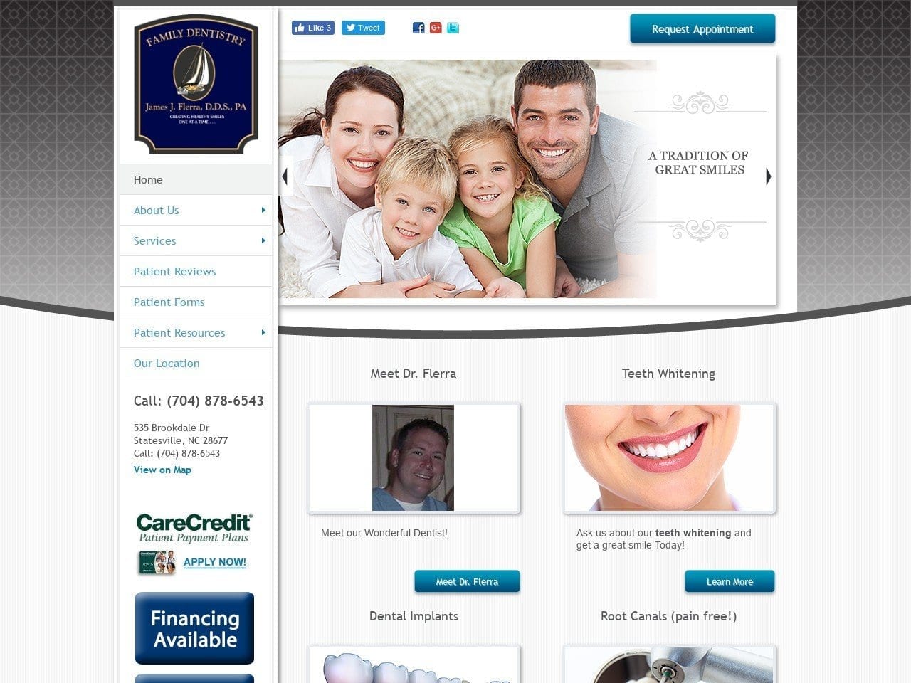 James J Flerra DDS PA Website Screenshot from drflerra.com