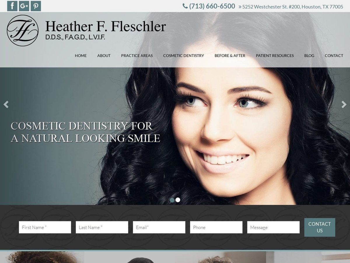 Heather F. Fleschler D.D.S. F.A.G Website Screenshot from drfleschler.com