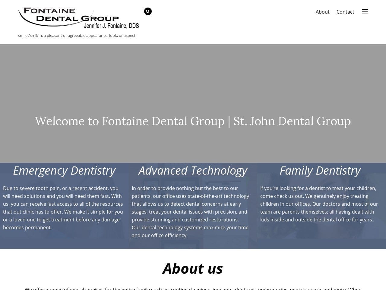 St. John Dental Group Website Screenshot from drfontaine.com