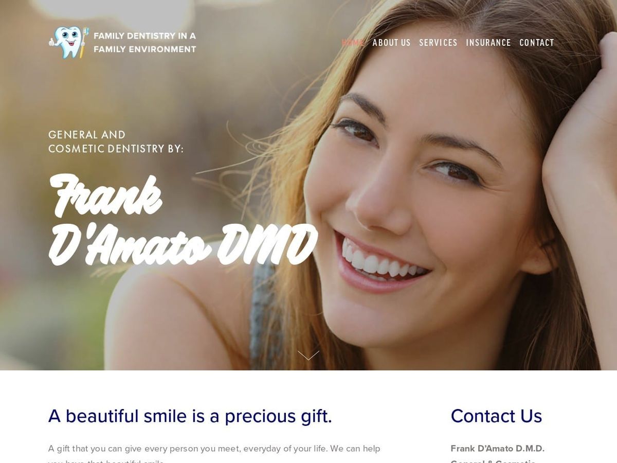 D Dentist Website Screenshot from drfrankdamato.com