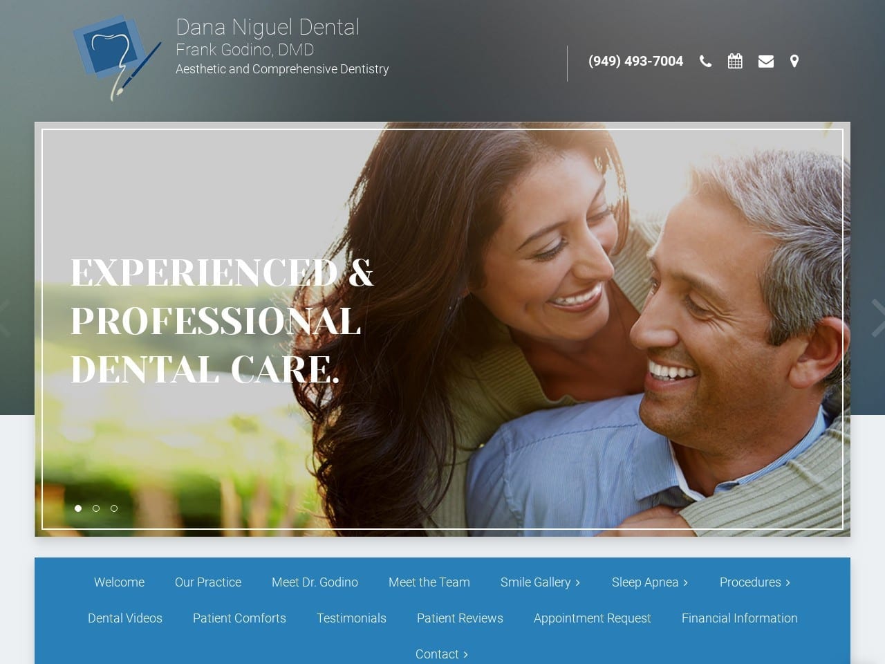 Dana Niguel Dental Office Website Screenshot from drfrankgodino.com