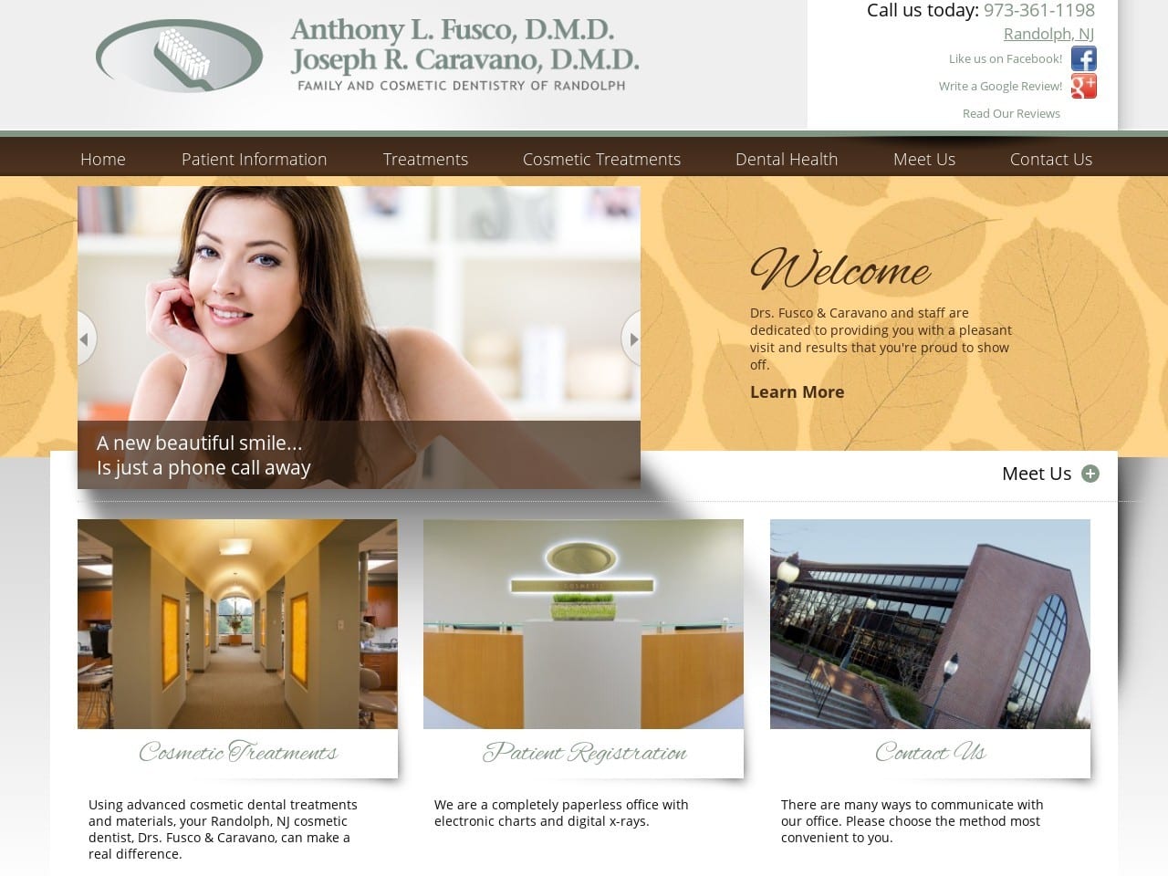 Dr. Joseph Caravano Family And Cosmetic Dentist Website Screenshot from drfusco.com