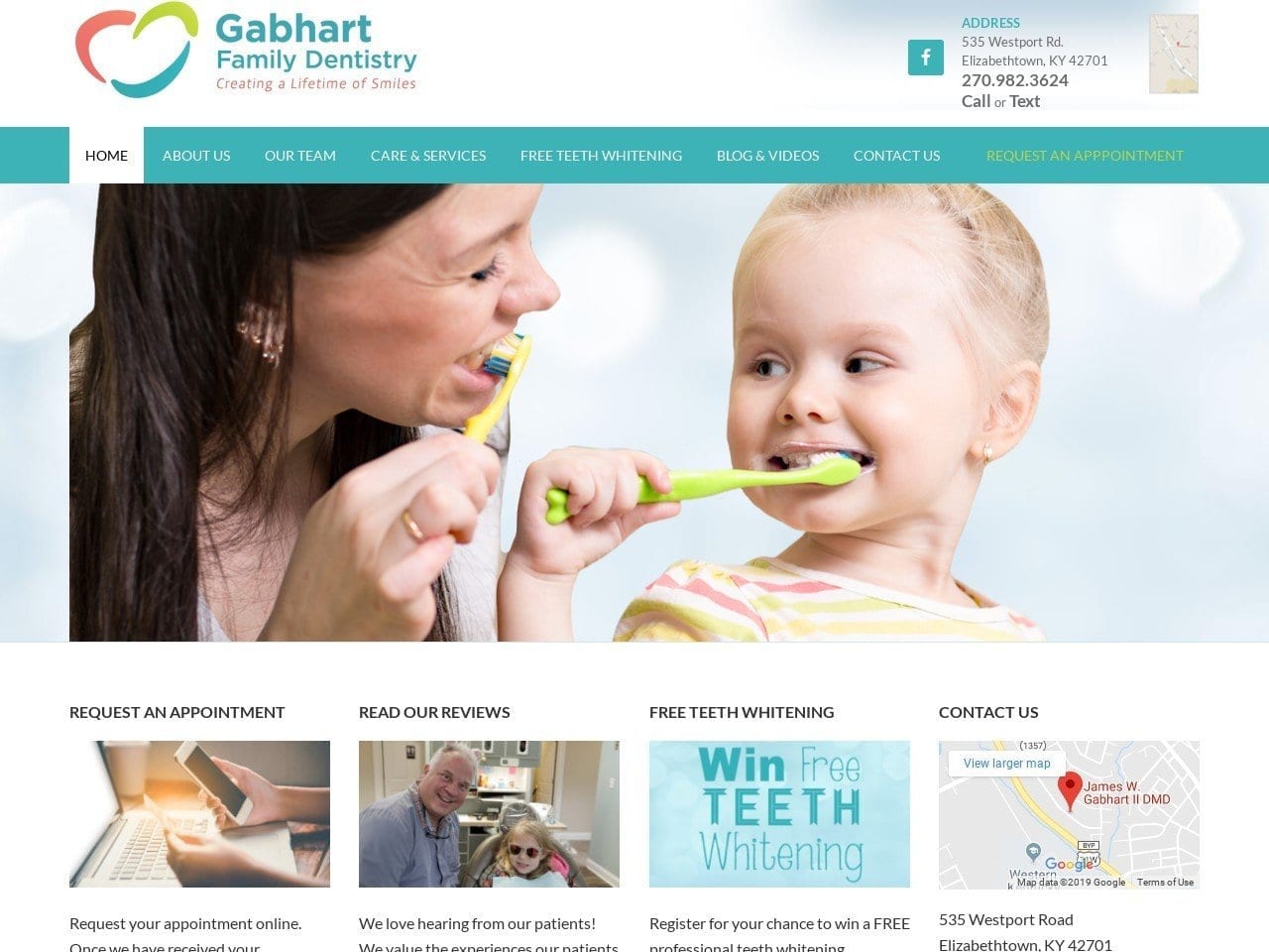 Dr. Gabhart Dentistry Website Screenshot from drgabhart.com