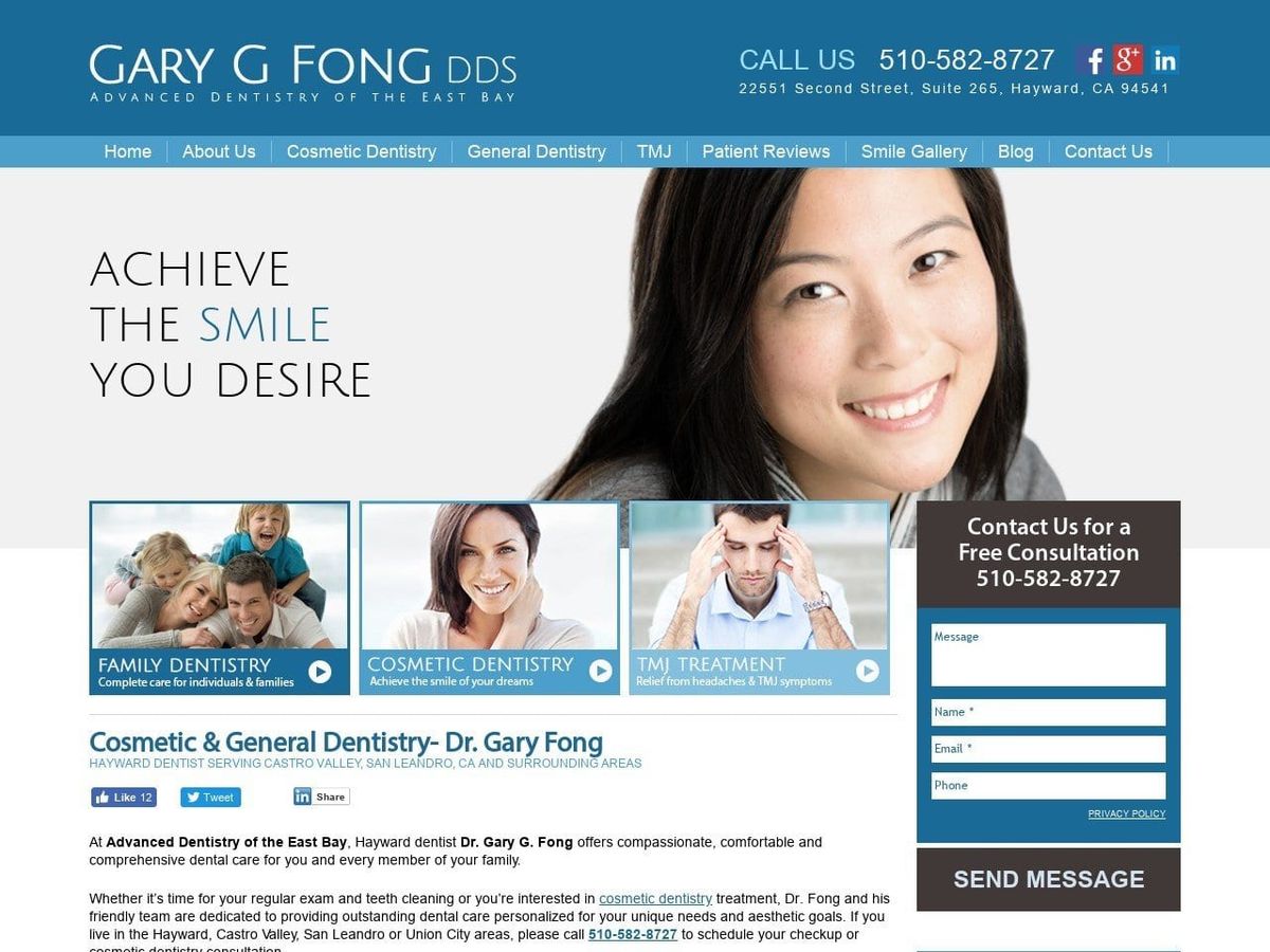 Gary G. Fong Dds Website Screenshot from drgaryfong.com