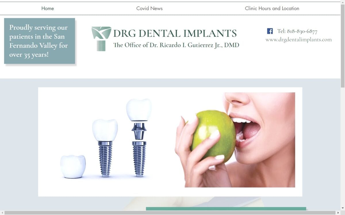 drgdentalimplants.com screenshot