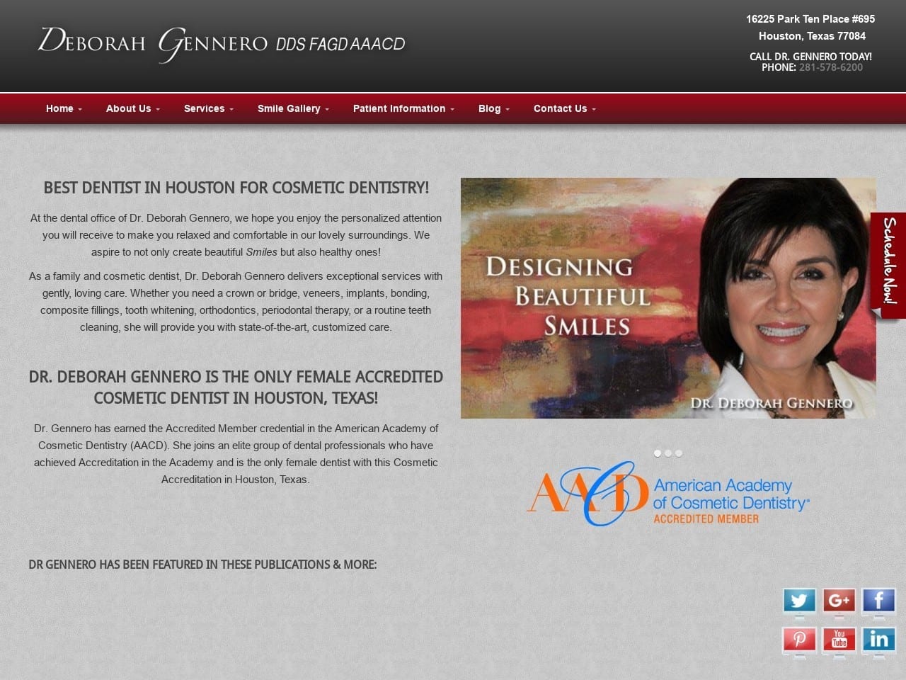 Deborah Jo Gennero DDS Website Screenshot from drgennero.com