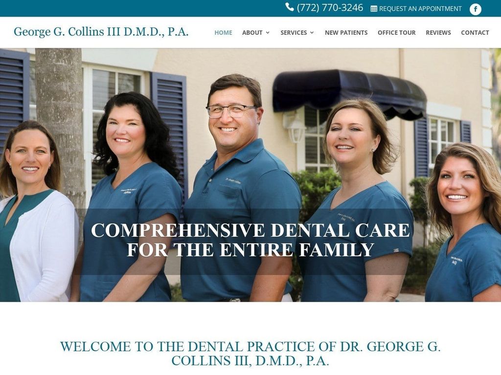 George G. Collins III D.M.D. P.A. Website Screenshot from drgeoff.net