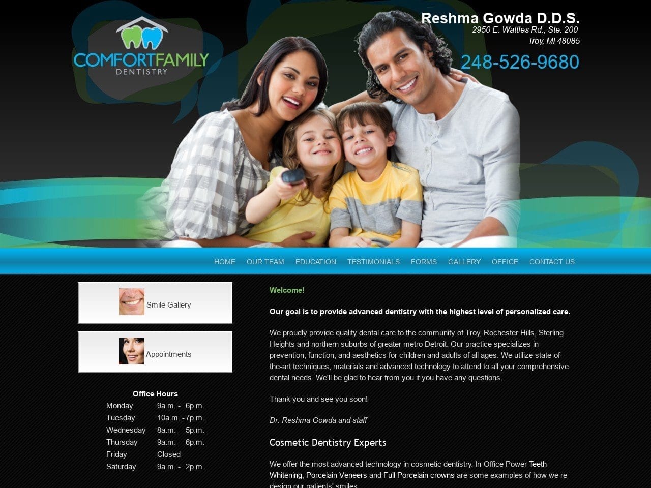 Reshma Gowda DDS Website Screenshot from drgowdadds.com