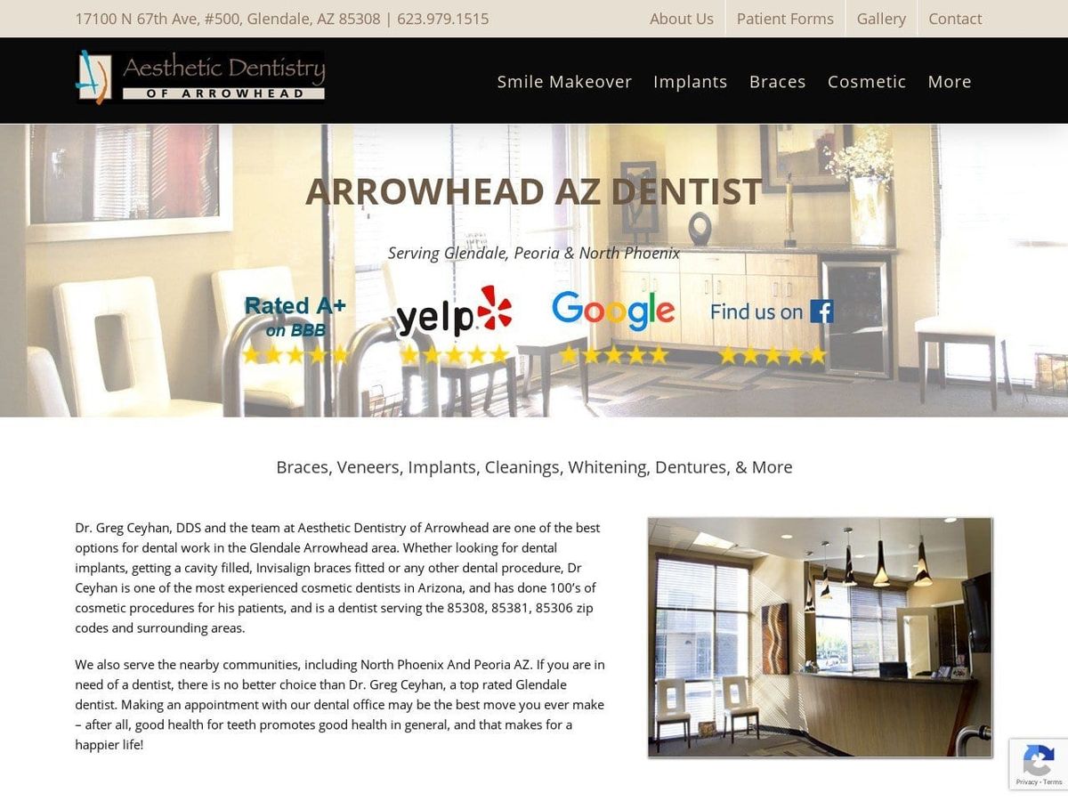 Aesthetic Dentist Website Screenshot from drgregceyhan.com