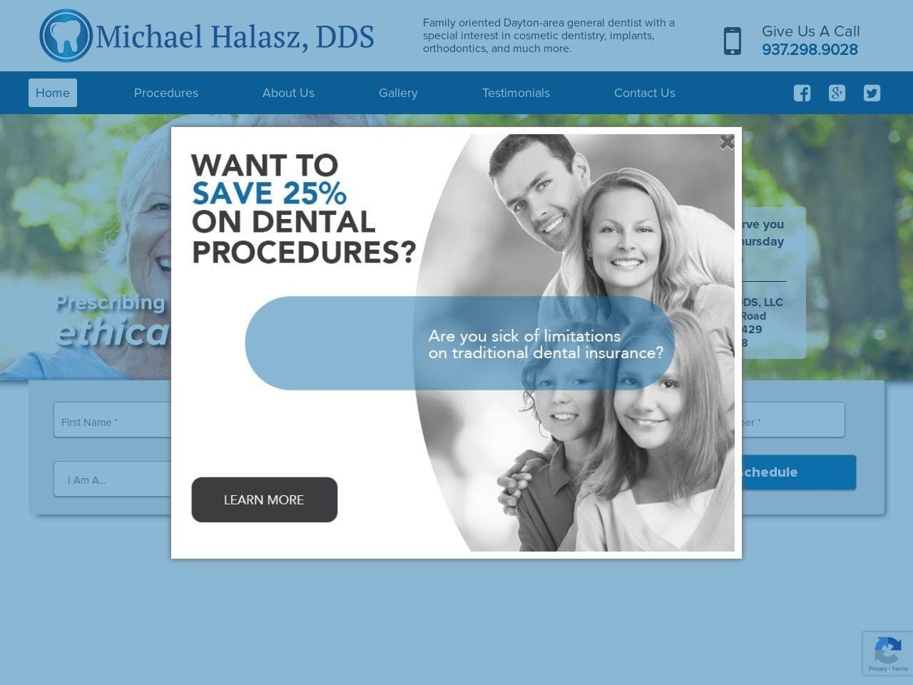 Michael H. Halasz DDS Website Screenshot from drhalasz.com