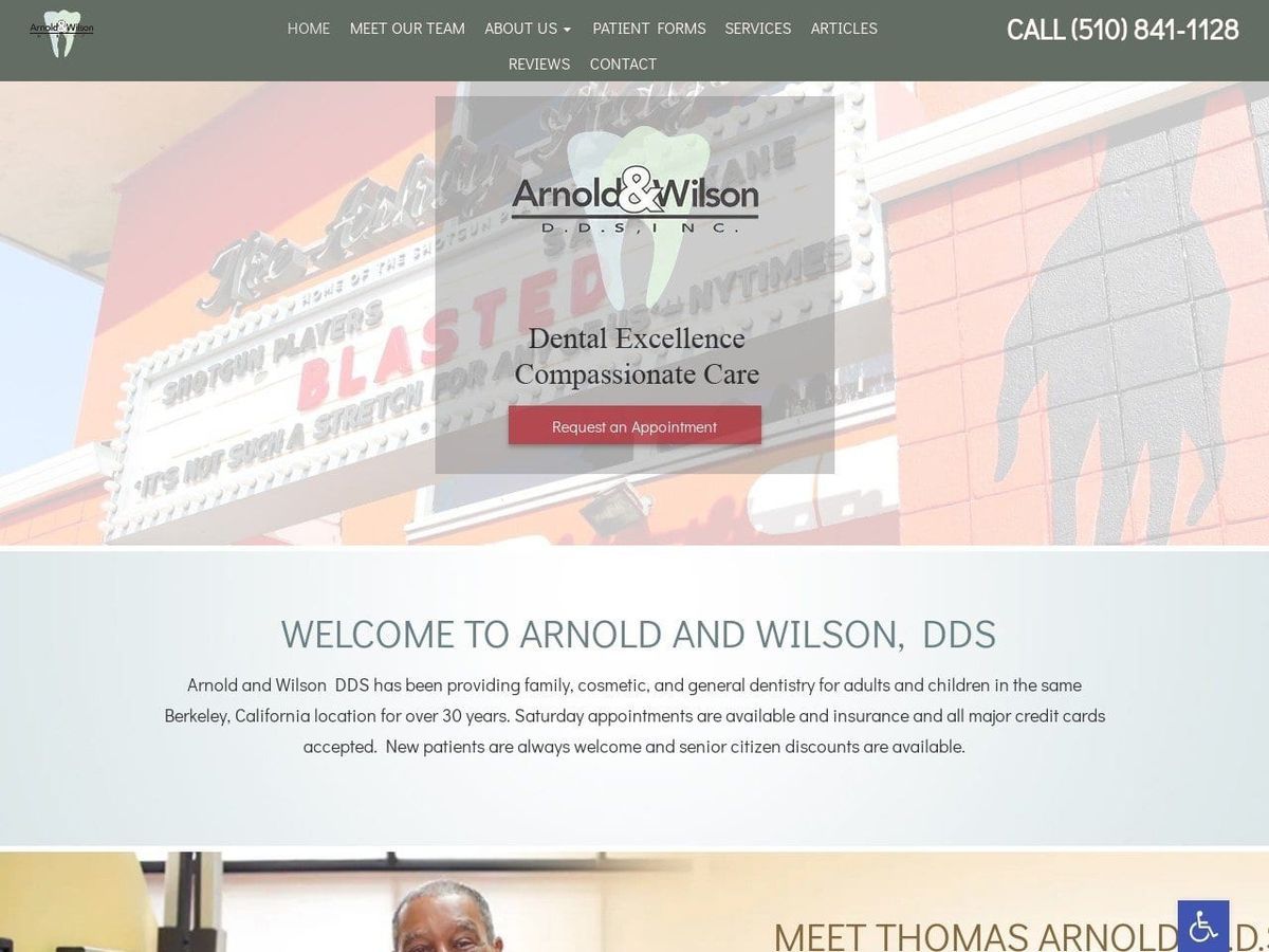 Arnold & Wilson Inc Arnold Thomas DDS Website Screenshot from drhappytooth.com