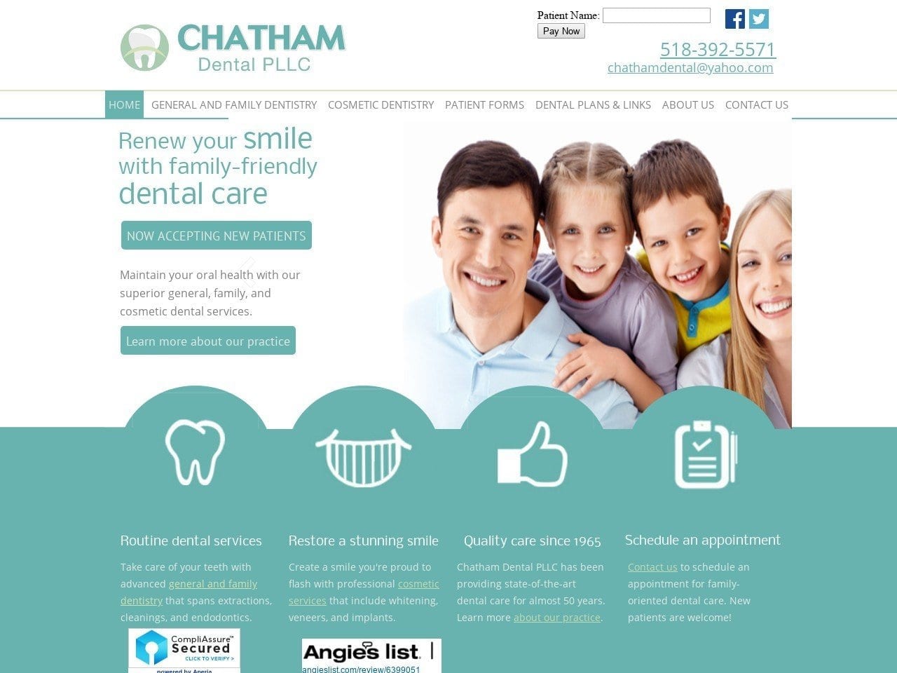 Chatham Dental PLLC Website Screenshot from drheeps.com