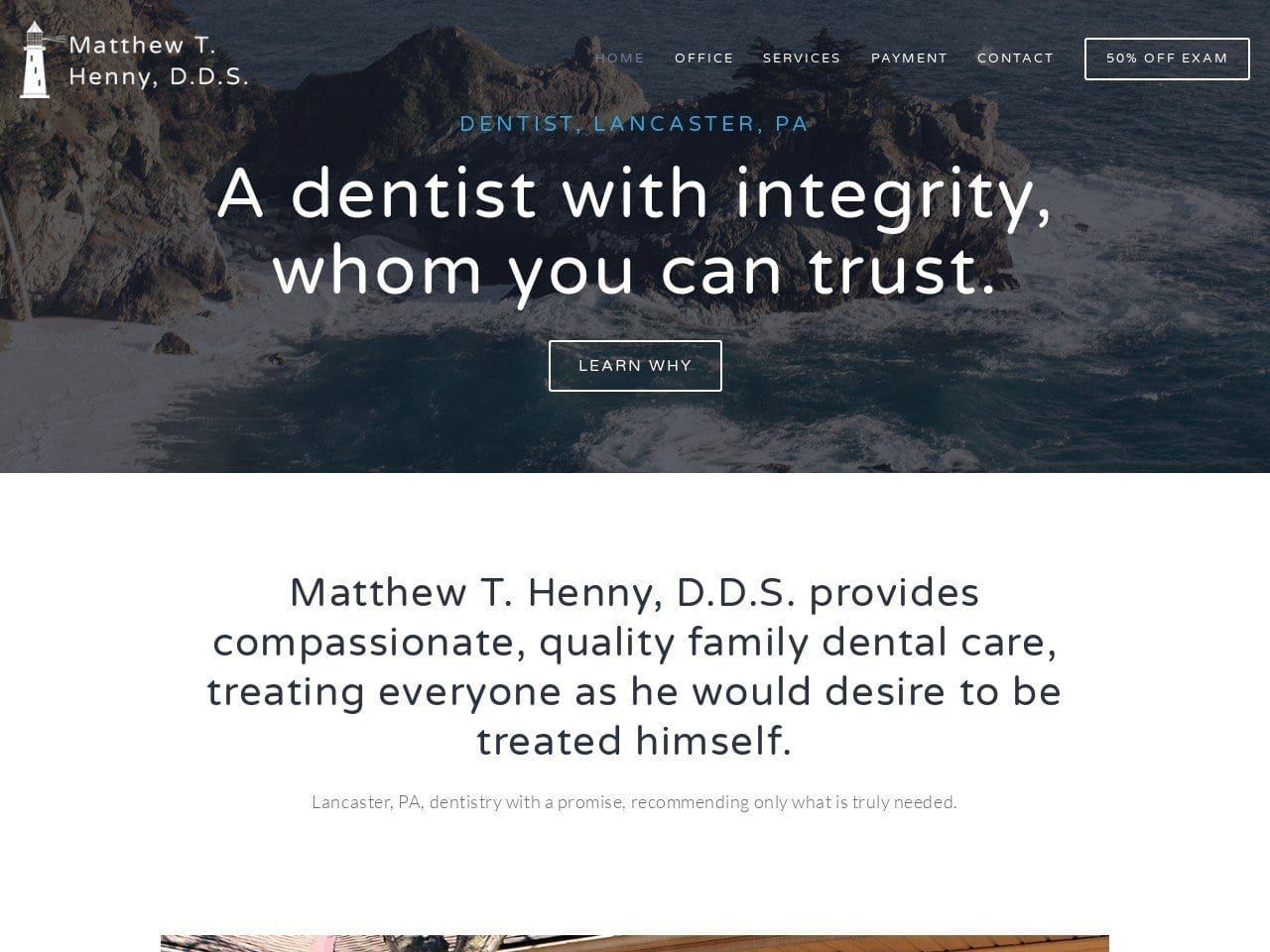 Matthew T. Henny D.D.S. Website Screenshot from drhennydentist.com