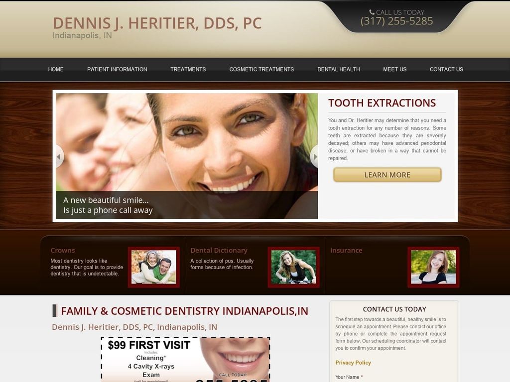 Dennis J Heritier DDS Website Screenshot from drheritier.com