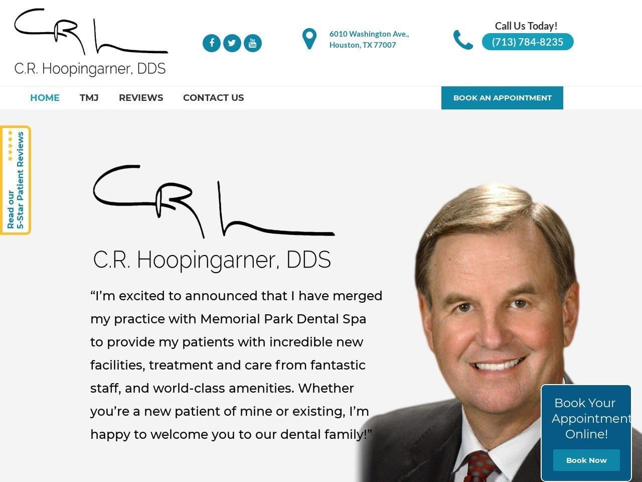 C. R. Hoopingarner DDS Website Screenshot from drhoop.com