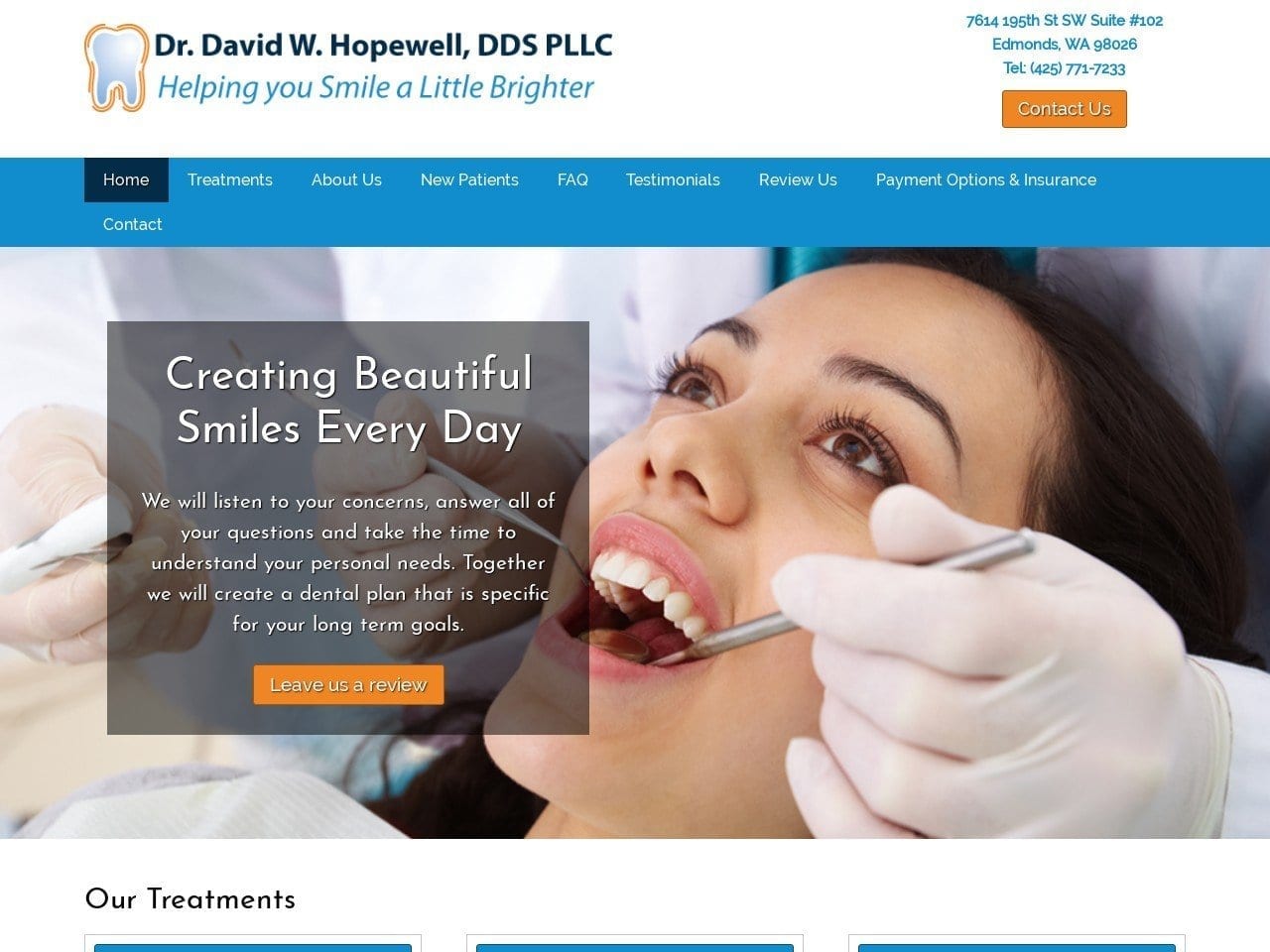 David W Hopewell DDS PLLC Website Screenshot from drhopewell.com