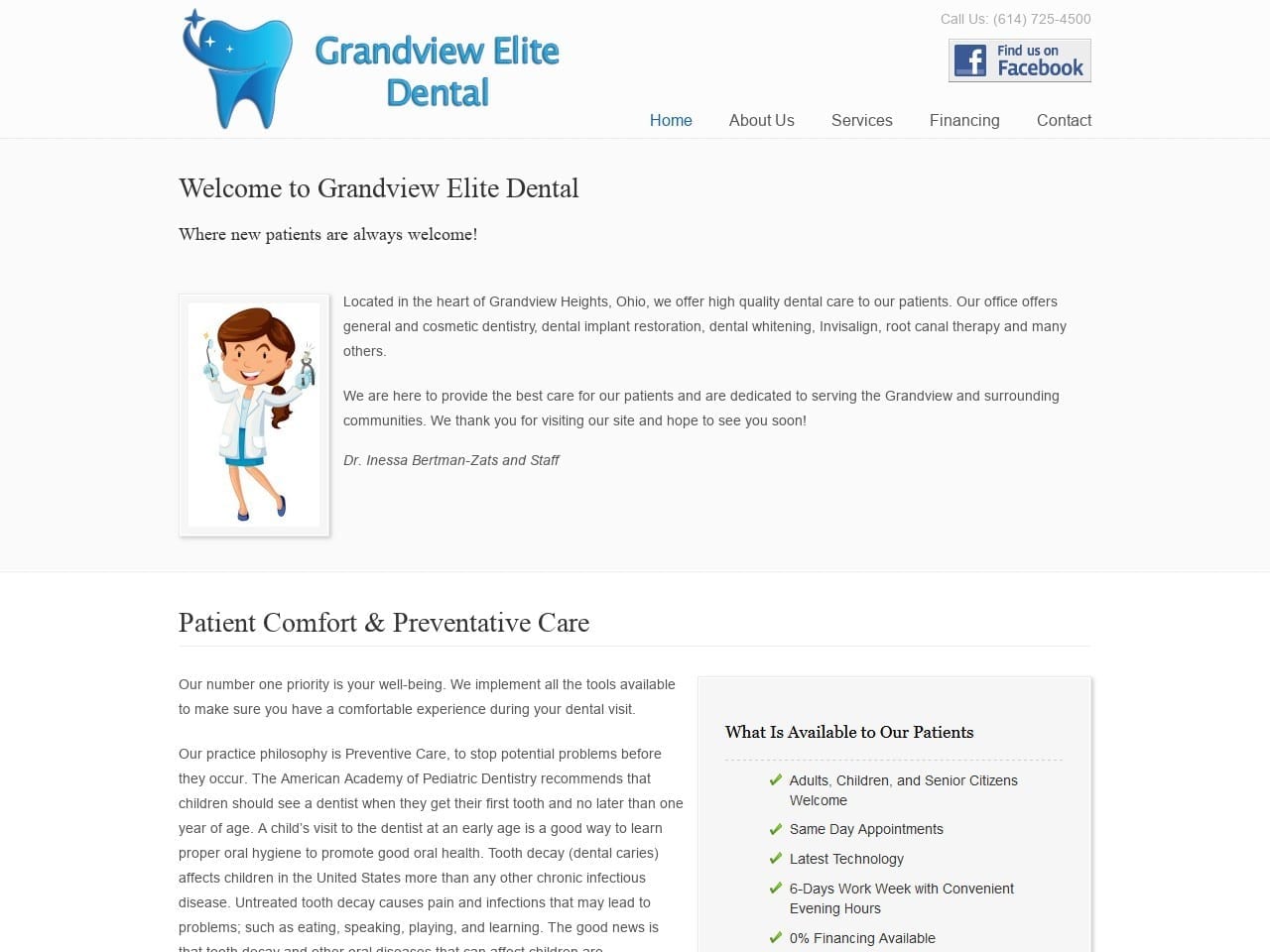 Grandview Elite Dental LLC Website Screenshot from drinnazats.com