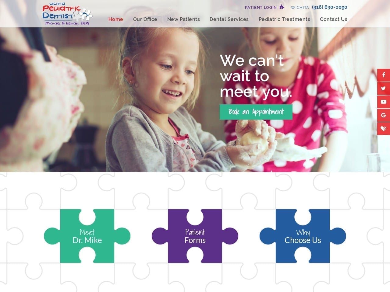 Wichita Pediatric Dentist Website Screenshot from driseman.com