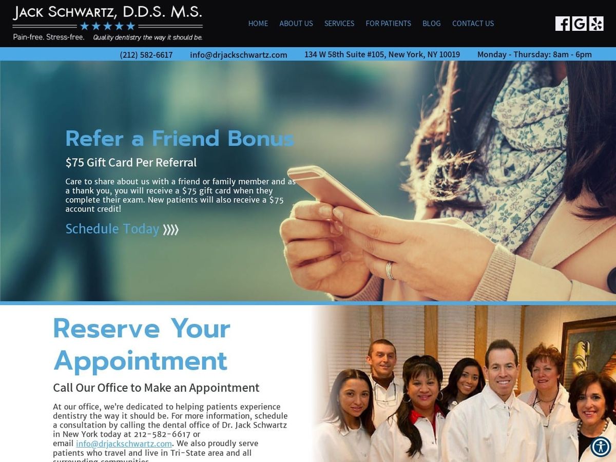 Carnagie Dental Website Screenshot from drjackschwartz.com