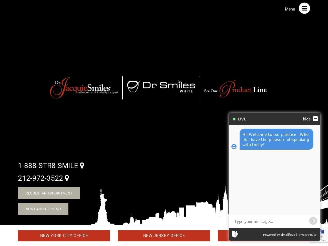 Dr. Jacquie Smiles Website Screenshot from drjacquiesmiles.com