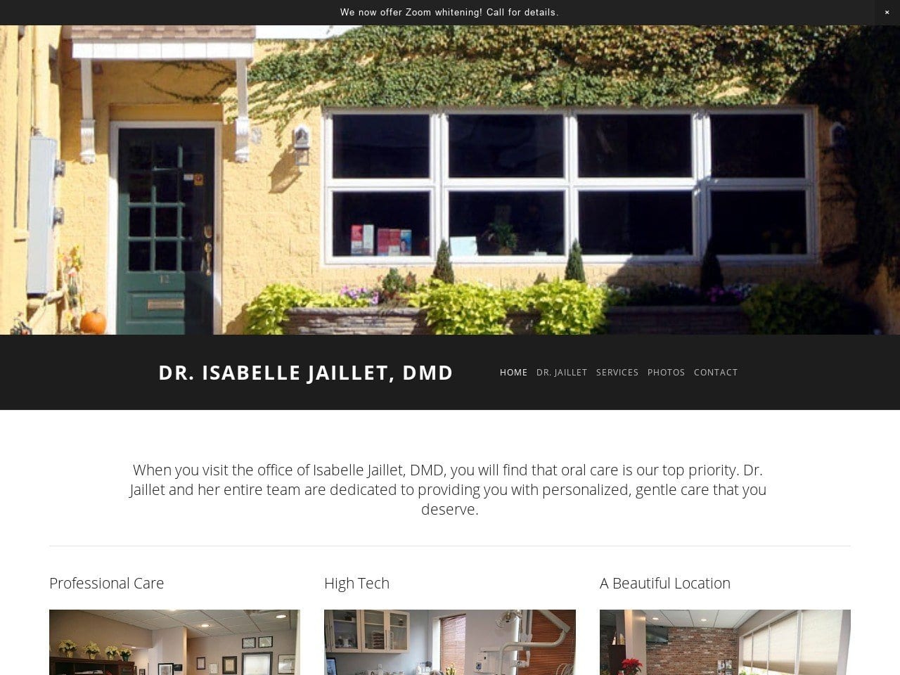 Dr. Isabelle Jaillet DMD Website Screenshot from drjaillet.com