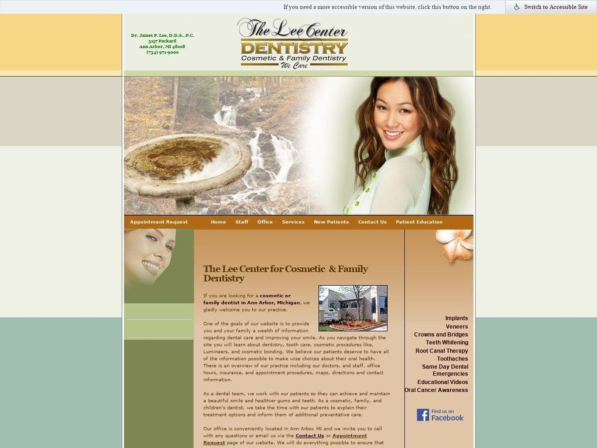 The Lee Center For Cosmetic Dentist Website Screenshot from drjameslee.com