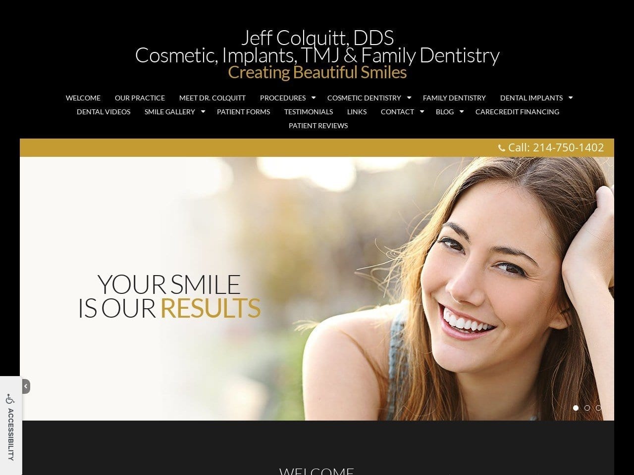 Jeff Colquitt DDS Website Screenshot from drjeffcolquitt.com