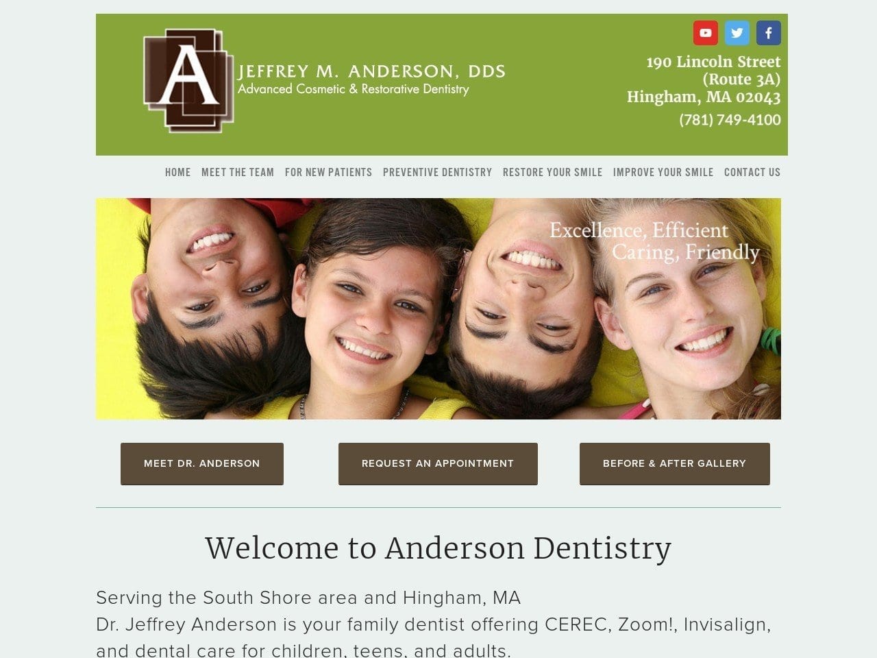 Jeffrey M Anderson DDS Website Screenshot from drjeffreyanderson.com