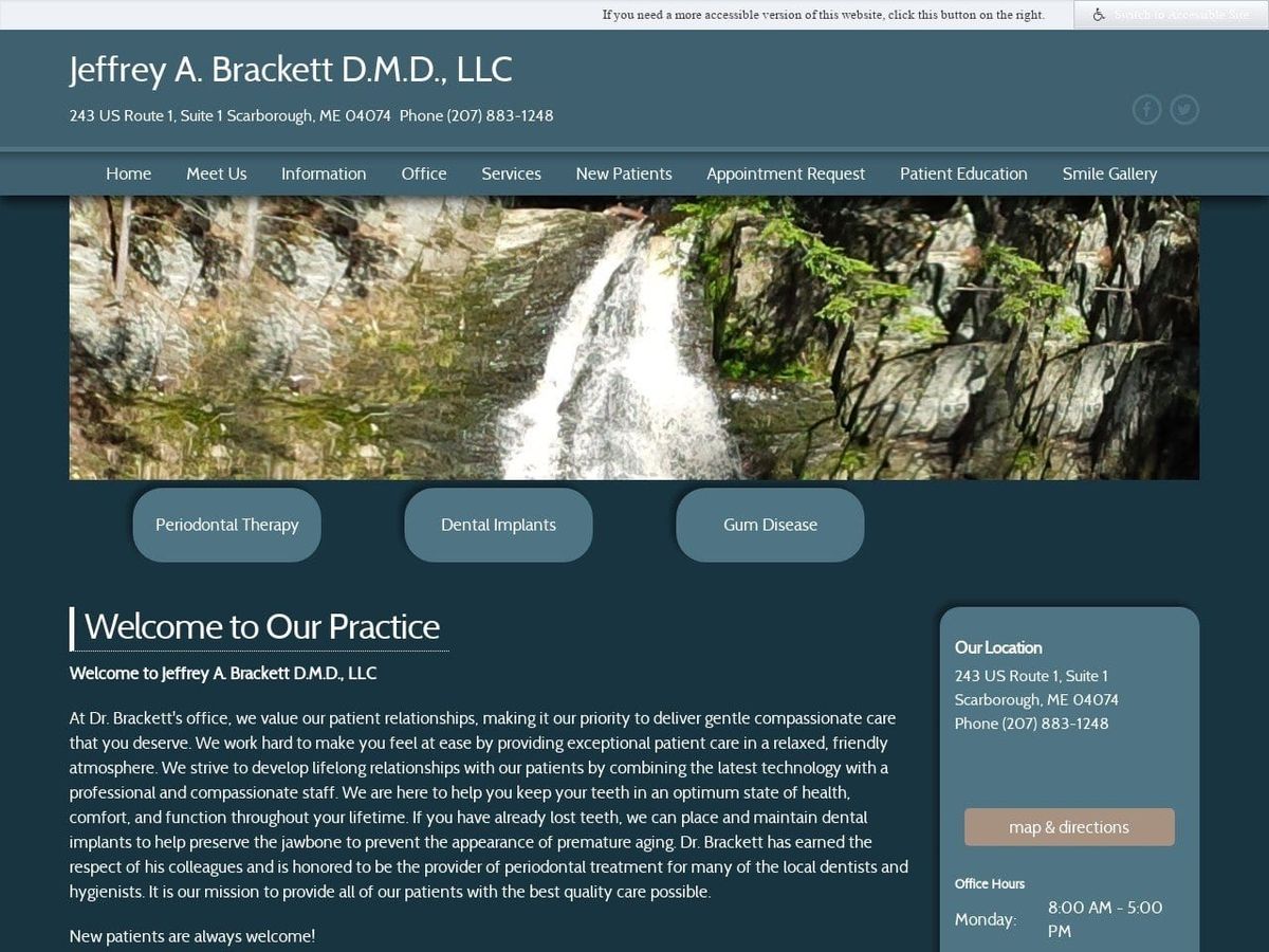 Brackett Jeffrey A DDS Website Screenshot from drjeffreybrackett.com