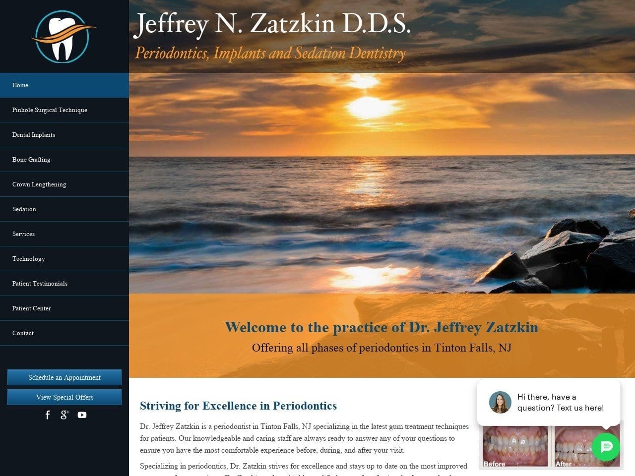 Jeffrey N Zatzkin DDS Website Screenshot from drjeffreyzatzkin.com