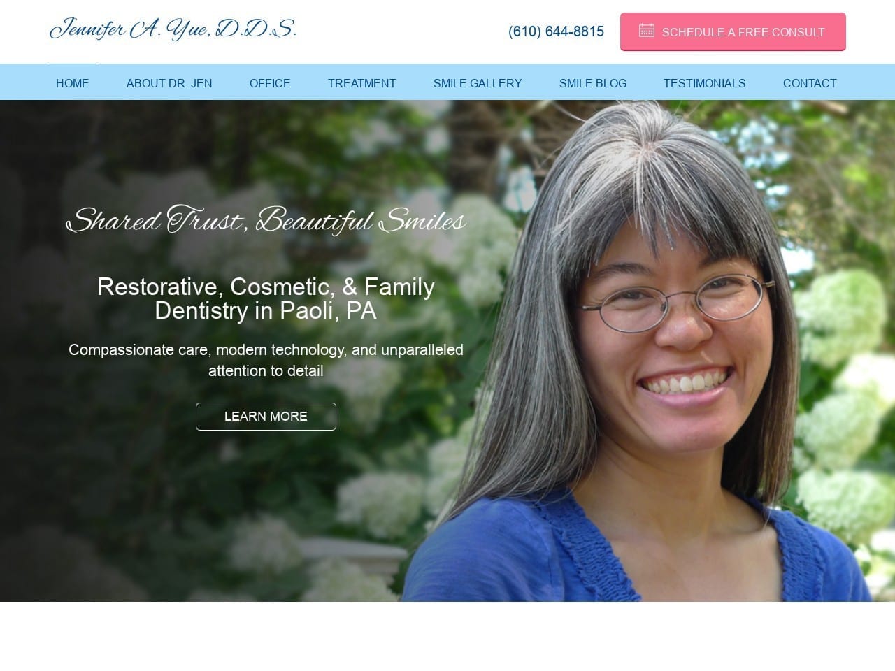 Jennifer A. Yue Dds Family And Cosmetic Dentist Website Screenshot from drjensfriendlydentistry.com