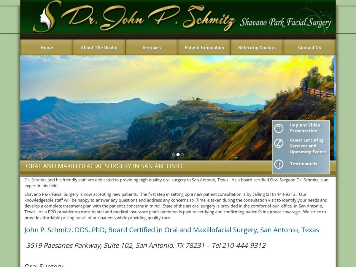 John P Schmitz DDS PhD Website Screenshot from drjohnschmitz.com