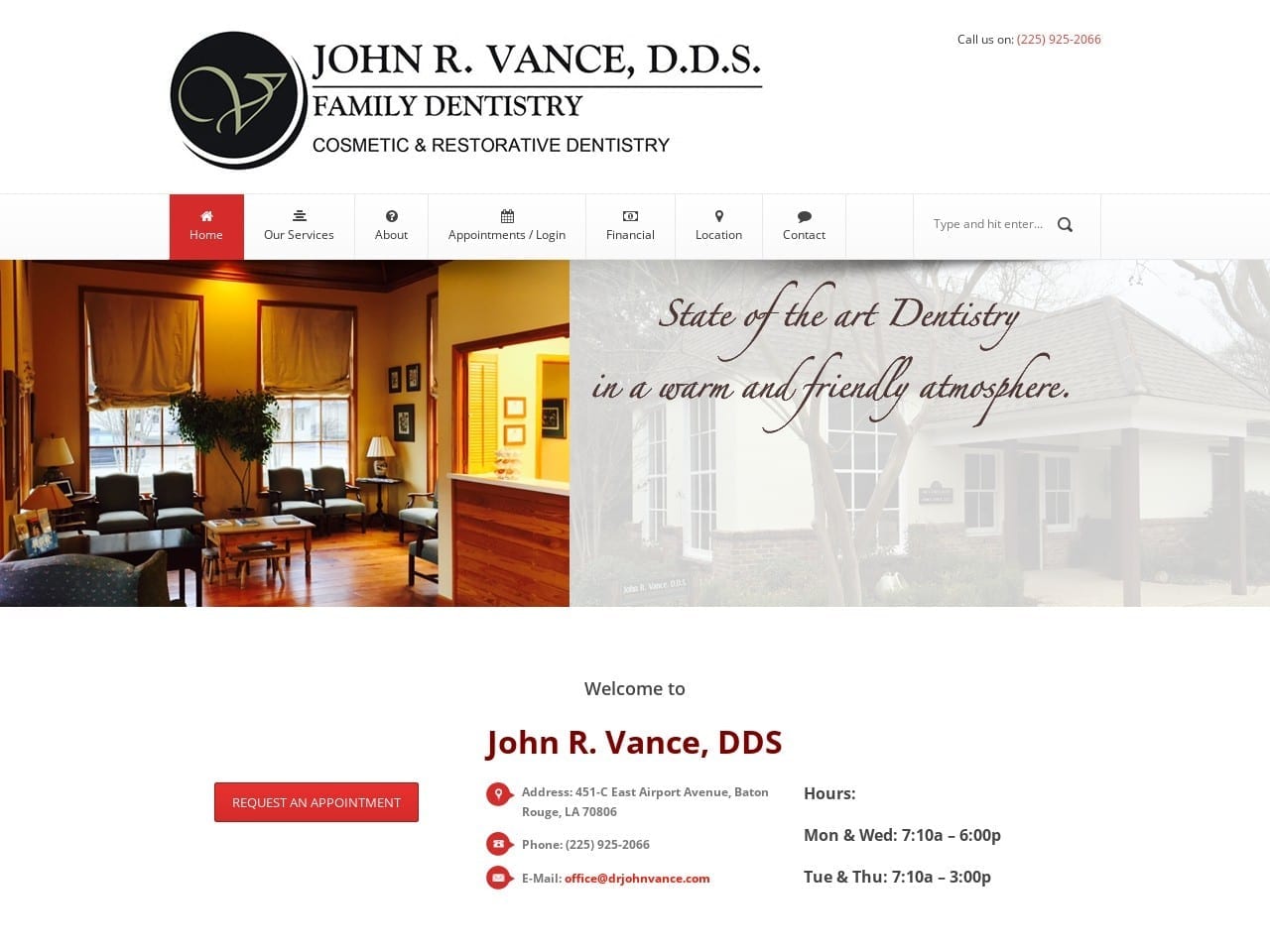 John R. Vance DDS Website Screenshot from drjohnvance.com